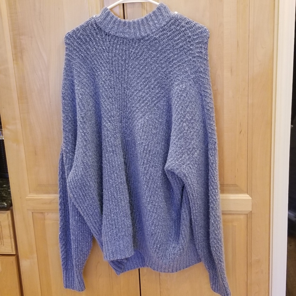 Halogen Knit Mock Neck Balloon Long Sleeves Sweater Size L NWT
